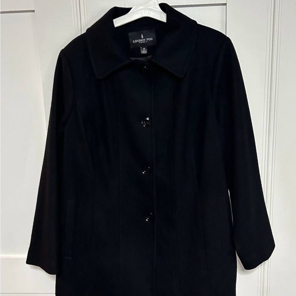 London Fog Women's Classic Black Pea Coat